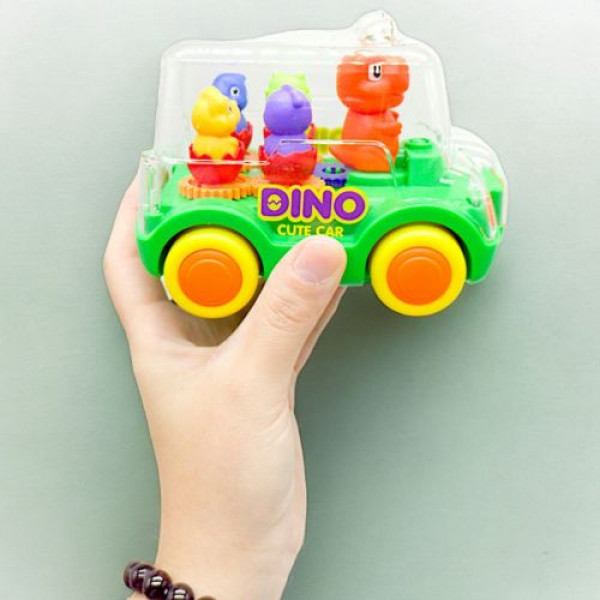 Музична машинка на батарейках "Dino Car", зелена