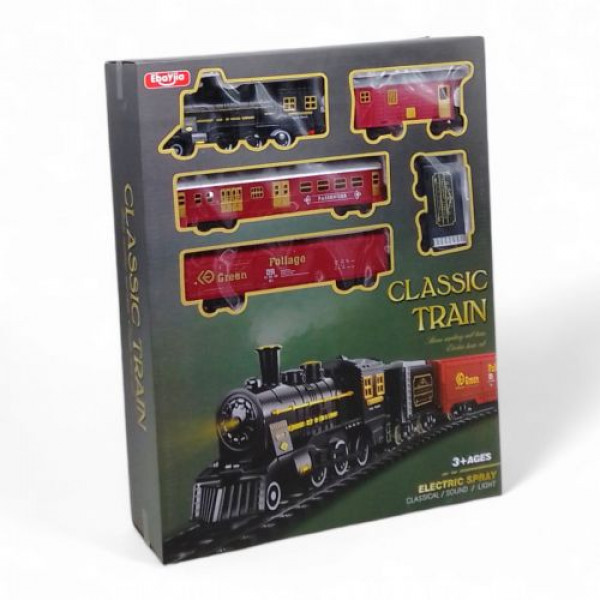 Залізниця "Classic Train", звук, підсвічування, парогенератор, 4 вагони, аксесуари