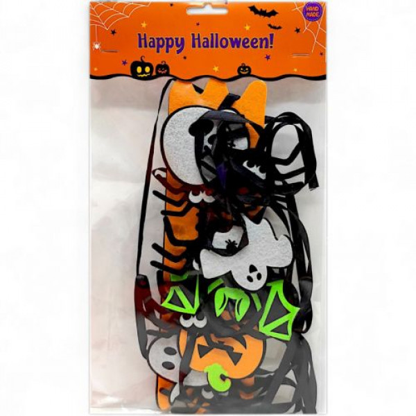 Гірлянда з фетру "Happy Halloween", зі стрічками