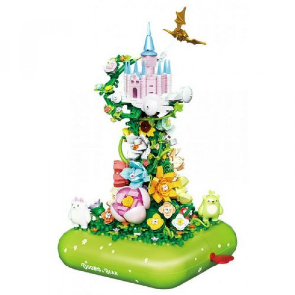 Конструктор 643001 “Cloud castle”, 986 деталей, підсвічування, заводний музичний механізм, платформа обертається по колу, 2 ігрові фігурки, в коробці