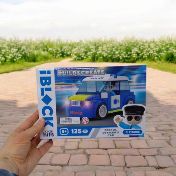 Конструктор Kids hits IBLOCK JUNIOR 135 деталей, Patrol Car короб. 24*16*6 cm