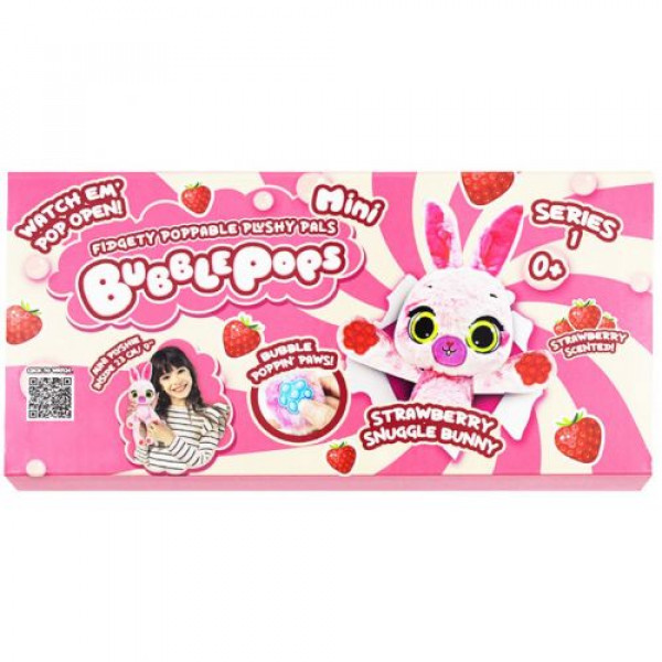 М’яка іграшка з ароматом міні "Полуничне зайченя" (20 см) Bubble Pops