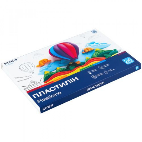 Пластилін, 24 кольори, 480 г. Kite Classic
