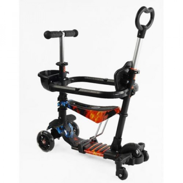 Самокат 5в1 "Best Scooter", (з доп. колесами, захисний бампер, PU колеса зі світлом, в коробці)