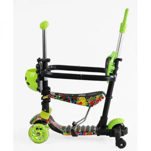 Самокат 5в1 "Best Scooter", (з доп. колесами, захисний бампер, PU колеса зі світлом, в коробці)