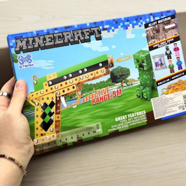 Конструктор металевий “Minecraft/Майнкрафт. Пістолет-гумкостріл”