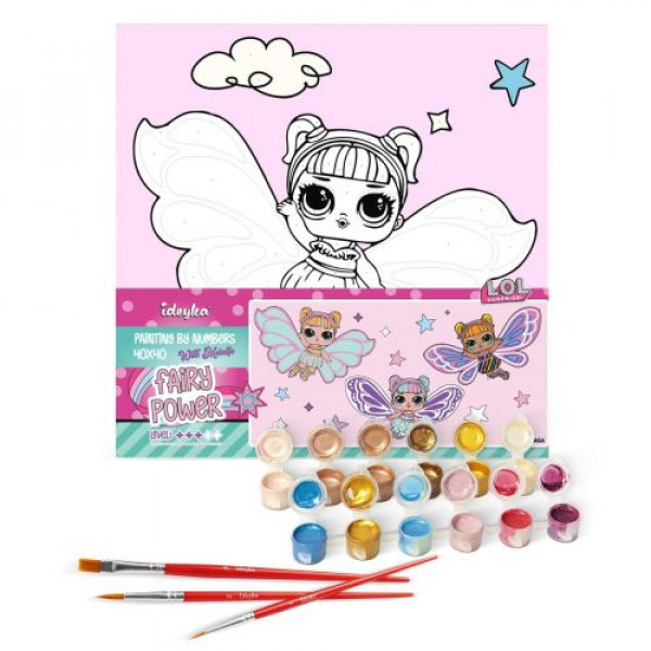 Картина за номерами з фарбами металік "L.O.L. Surprise! O.M.G. Fairies Skystarling" 40х40 см