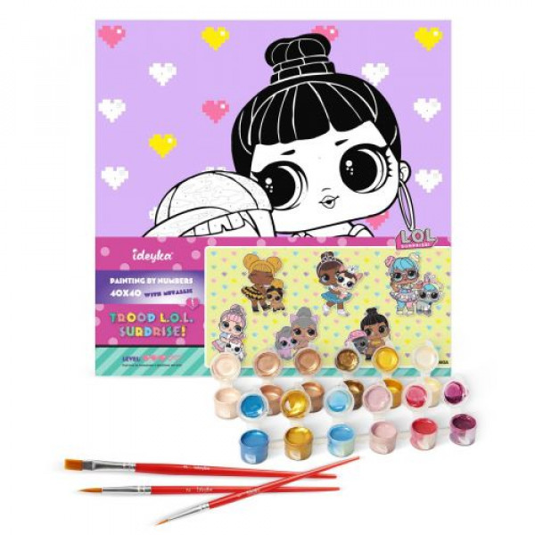 Картина за номерами "L.O.L. Surprise! TroopSurprise Honey Bun With Bunny Hun" 40х40 см