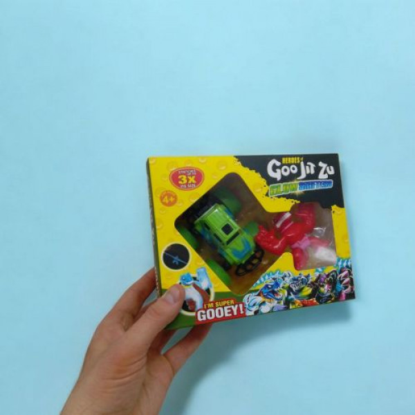 Антистрес тягнучка "Goo Jit Zu mini" герой + машинка фіолетова