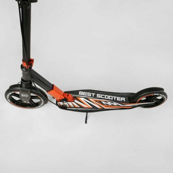 Самокат алюмінієвий Best Scooter 79740 колеса PU, ФАРА, затискач керма, d передніх коліс - 230мм, d задніх коліс 200мм, 1 амортизатор передній