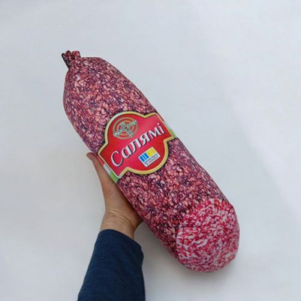 Іграшка м’яка "Ковбаса салямі" розмір 46 см (червона)
