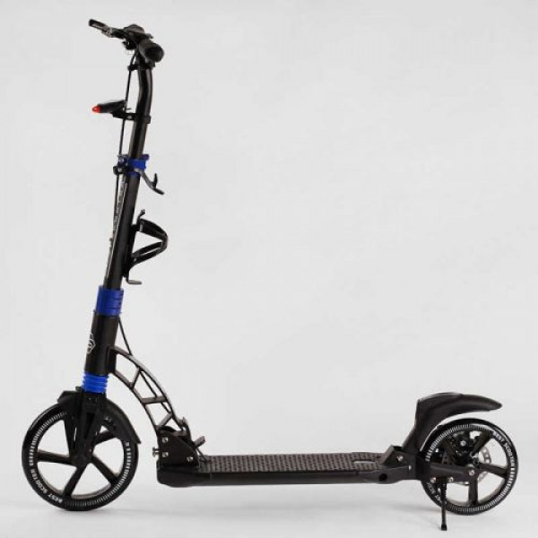 Самокат двоколісний "Best Scooter" гумовий килимок, ФАРА, переднє колесо PU 230 мм, заднє колесо 200 мм, 2 амортизатори, дискове гальмо