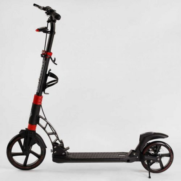 Самокат двоколісний "Best Scooter" гумовий килимок, ФАРА, переднє колесо PU 230 мм, заднє колесо 200 мм, 2 амортизатори, дискове гальмо