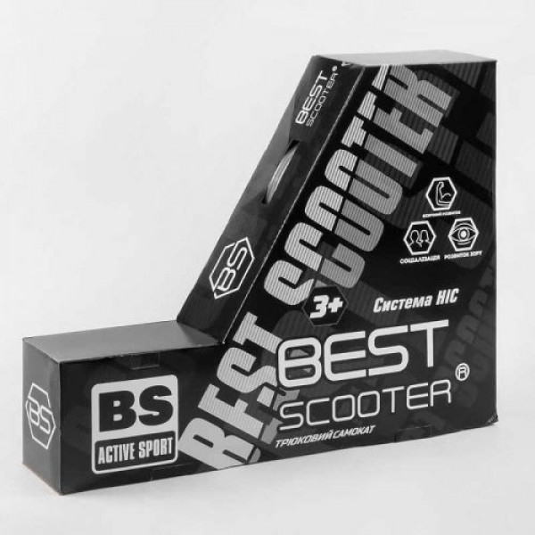 Самокат трюковий "Best Scooter" (HIC-система, ПЕГИ, алюмінієвий диск та дека з ПРИНТОМ, колеса PU, d = 110мм, ширина керма - 60 см, в коробці)