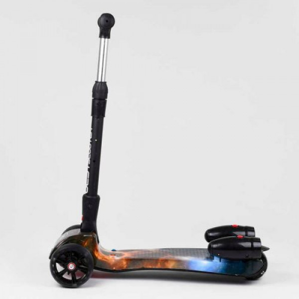 Самокат "Best Scooter" (з парогенератором, МУЗИКА, ДИМ, ТУРБІНИ, пластмасовий, колеса PU 120х40мм, складне алюмінієве кермо, в коробці)
