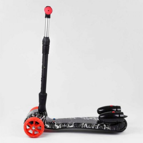 Самокат "Best Scooter. MAXI" (з парогенератором, МУЗИКА, ДИМ, ТУРБІНИ, пластмасовий, колеса PU 120х40мм, складне алюмінієве кермо, в коробці