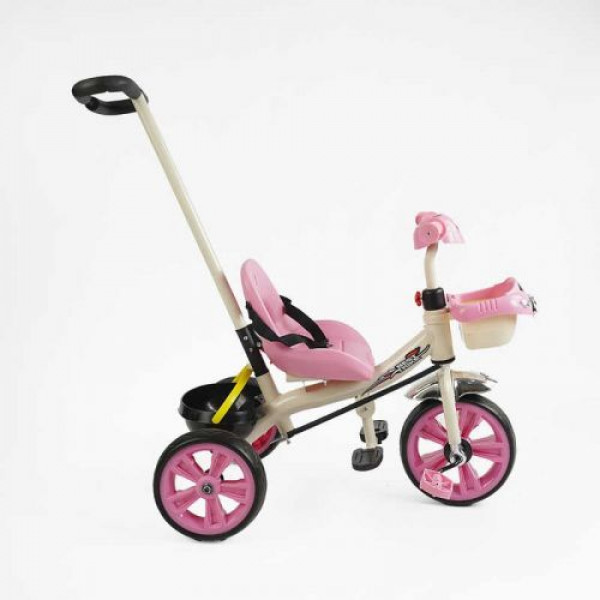 Велосипед 3-х колісний BS-70225 Best Trike колеса EVA переднє 10’’, заднє 8’’, сталева рама, УКР. ОЗВУЧУВАННЯ, батьківська ручка, в коробці