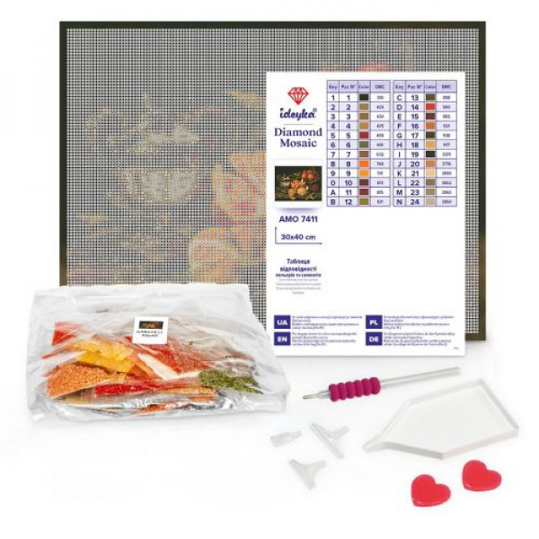 Алмазна мозаїка "Зоряний котик" 30х40 см