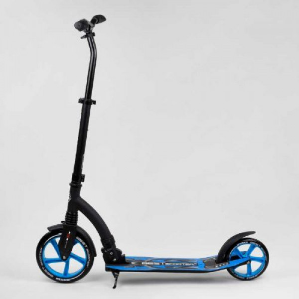 Самокат двоколісний Best Scooter 54664 колеса PU - переднє 23 см, заднє - 20 см, 1 амортизатор, широкий руль, зажим руля, в коробці