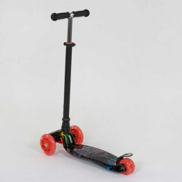 Самокат "Best Scooter" пластмасовий, 4 колеса PU, СВІТЛО, трубка керма алюмінієва, d = 12 см, в коробці