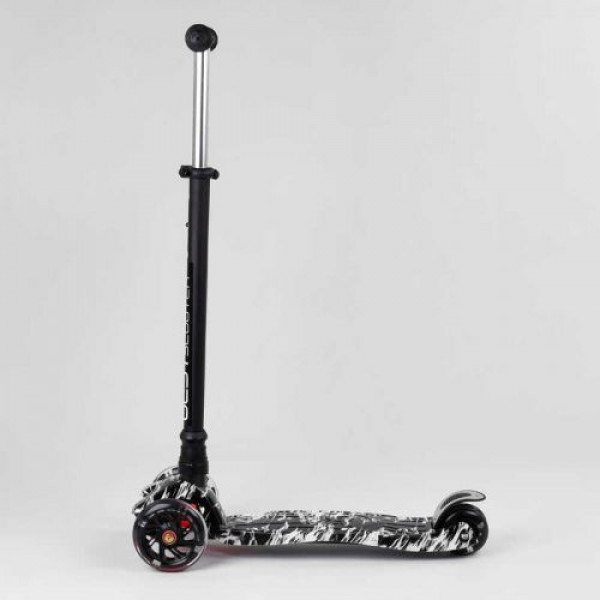 Самокат "Best Scooter" колеса PU, СВІТЛО, трубка керма алюмінієва, d передніх коліс = 12 см, d задніх коліс = 8 см, в коробці