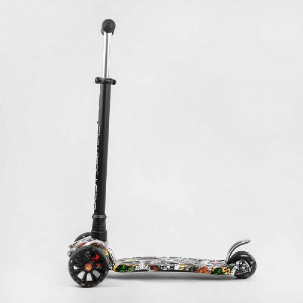 Самокат триколісний "Best Scooter", знімне кермо, колеса PU зі світлом, переднє 130х25 мм, задні здвоєні 80х45 мм, в коробці