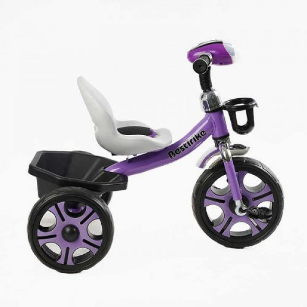 Велосипед 3-х колісний BS-27102 Best Trike (1) колеса EVA переднє 12’’, заднє 10’’, сталева рама, фара з музикою та світлом, кошик, в коробці