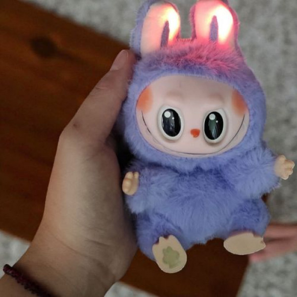 Лабубу з LED підсвіткою, музична (без упаковки) 16 см (КОРИЧНЕВА)