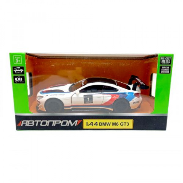 Машина мет. АВТОПРОМ арт. 4368 (96шт/2) 1:44 BMW M6 GT3,1 колір,відкр. двері,короб. 14,5*6,5*7см