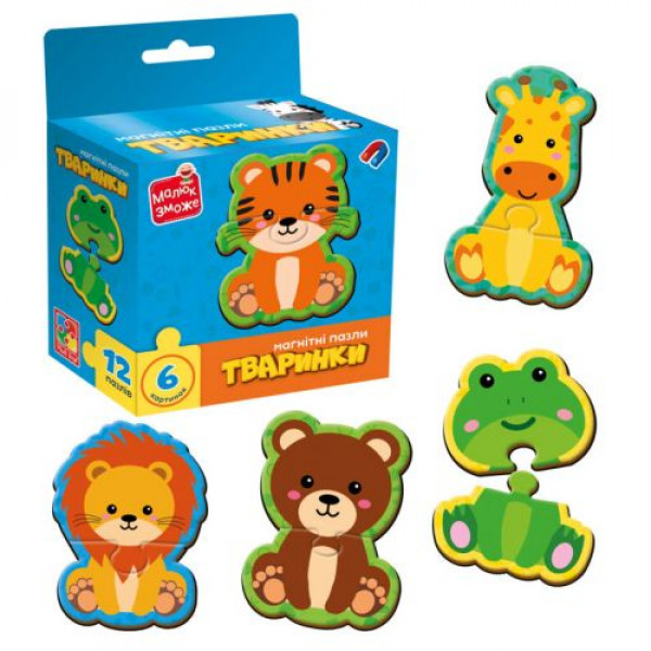 Гра розвиваюча пазли магнітні "Тваринки" Vladi Toys