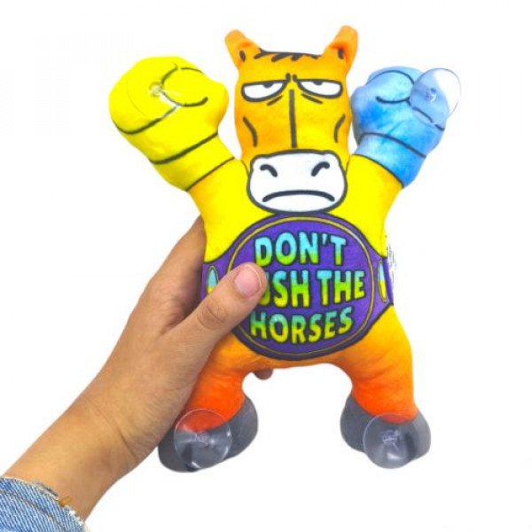 Іграшка м’яконабивна Кінь на липучках 22см(DON`T PUSH THE HORSES ЖОВТИЙ)