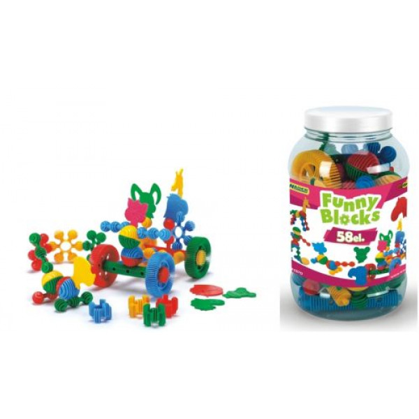 Конструктор "Funny blocks", 58 елементів, велика банка