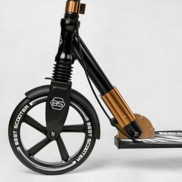 Самокат алюмінієвий "Best Scooter" (колеса PU, ФАРА, затискач керма, d передніх коліс - 230 мм, d задніх коліс 200мм, 1 амортизатор передній)