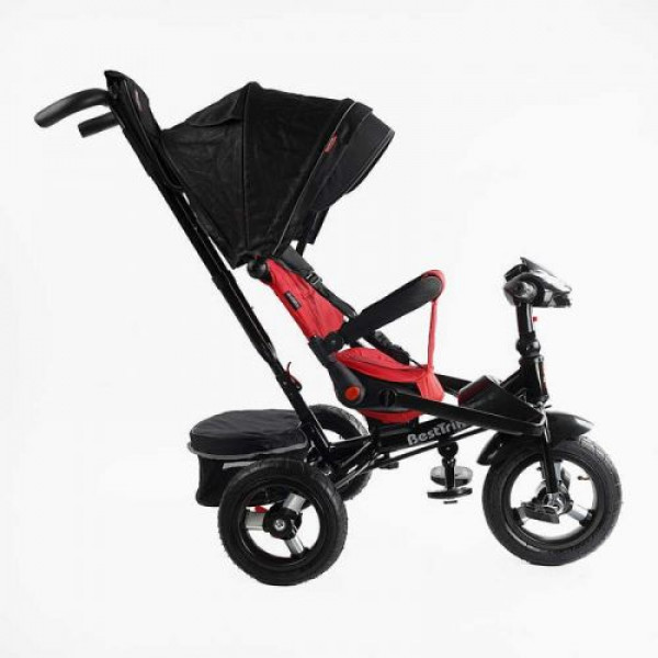 Велосипед-коляска Best Trike ПОВОРОТНЕ СИДІННЯ, СКЛАДНЕ КЕРМО, ФАРА МУЗИЧНА З USB,Bluetooth НАДУВНІ КОЛЕСА, ПУЛЬТ ВКЛЮЧЕННЯ СВІТЛА І ЗВУКУ