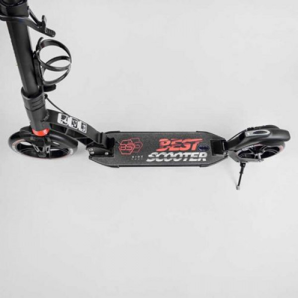 Самокат двоколісний "Best Scooter" (фара, переднє колесо PU 230 мм, заднє колесо 200 мм, 2 амортизатори, дискове гальмо, затискач керма)