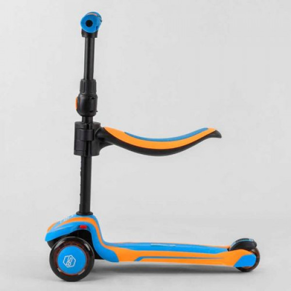 Самокат триколісний "Best Scooter" (з сидінням, алюмінієве кермо, 3 колеса PU зі світлом, d = 12 см)