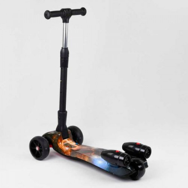 Самокат "Best Scooter" (з парогенератором, МУЗИКА, ДИМ, ТУРБІНИ, пластмасовий, колеса PU 120х40мм, складне алюмінієве кермо, в коробці)