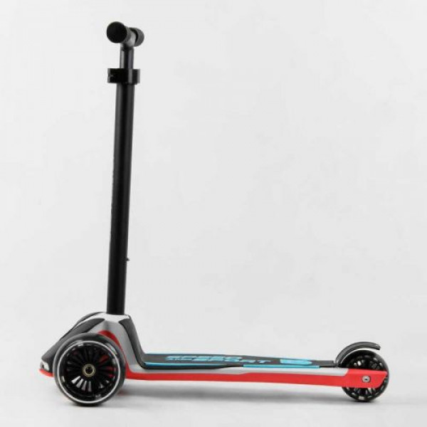 Самокат триколісний "Best Scooter. MAXI" (знімне алюмінієве кермо, передні колеса PU 120х45мм, задні 80x50мм, зі світлом, в коробці)