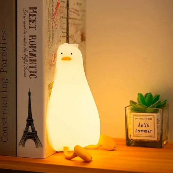 Нічник силіконовий "Качка Lie in peace duck sleep Lamp", акумулятор