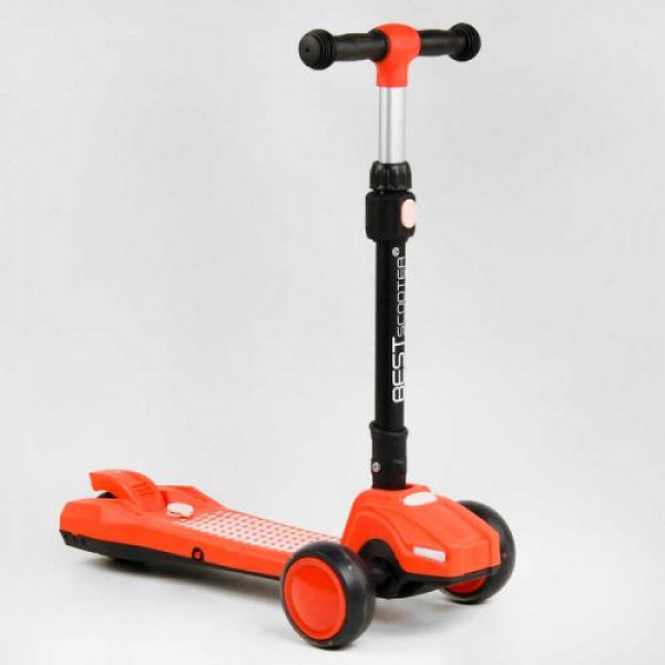 Самокат триколісний LT-12857 Best Scooter з парогенератором складне кермо, ЗВУК МАШИНИ, ДИМ, СВІТЛО, пластмасовий, колеса PU 120х35мм, в коробці