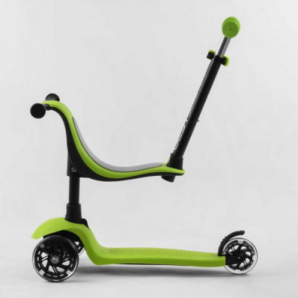 Самокат триколісний Best Scooter PL-315 колеса PU зі світлом, сидіння, батьківська ручка, в коробці