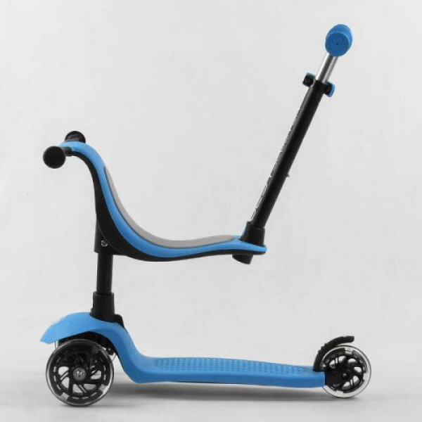 Самокат триколісний Best Scooter PL-422 колеса PU зі світлом, сидіння, батьківська ручка, в коробці