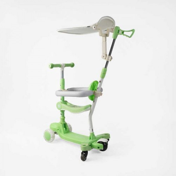 Самокат 5в1 "Skyper" колеса PU 125х40мм зі світлом, укр озвучування та підсвічування платформи,с ДОП. КОЛЕСАМИ, захисний бампер, в коробці