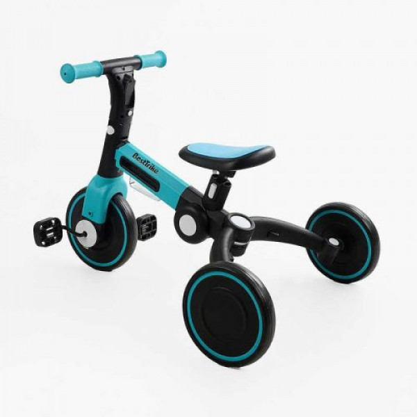 Велосипед 3-х колісний BS-77552 Best Trike (1) колеса EVA переднє 8’’, заднє 6’’, нейлонова рама, трансформується у велобіг, підсвічування, в коробці