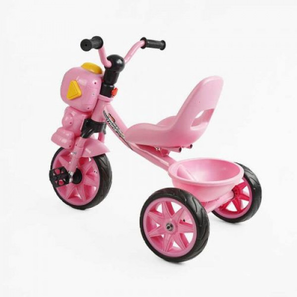 Велосипед 3-х колісний BS-60413 Best Trike (1) колеса EVA переднє 10’’, заднє 8’’, сталева рама, УКР. ОЗВУЧУВАННЯ, кошик, в коробці
