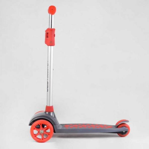 Самокат триколісний LK-52003 Best Scooter (4) СВІТЛО ДЕКИ, КОЛІС І ДИСКІВ, знімне кермо, передні колеса PU 120х35мм, задні колеса PU 80х30мм