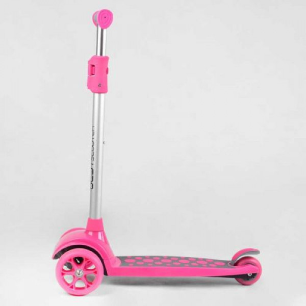 Самокат триколісний LK-61022 Best Scooter (4) СВІТЛО ДЕКИ, КОЛІС І ДИСКІВ, знімне кермо, передні колеса PU 120х35мм, задні колеса PU 80х30мм