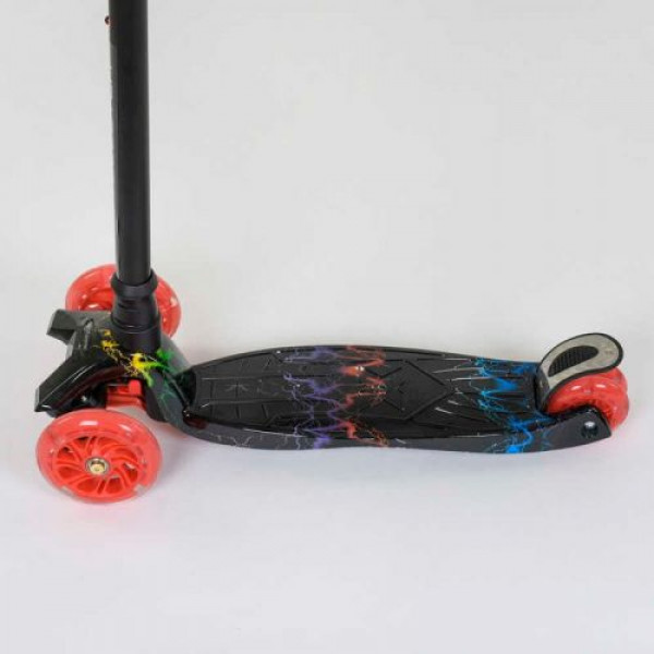 Самокат "Best Scooter" пластмасовий, 4 колеса PU, СВІТЛО, трубка керма алюмінієва, d = 12 см, в коробці