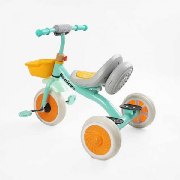 Велосипед 3-х колісний BS-49151 Best Trike (1) колеса EVA переднє 10’’, заднє 8’’, сталева рама, УКР.ОЗВУЧУВАННЯ, світло, кошик, в коробці