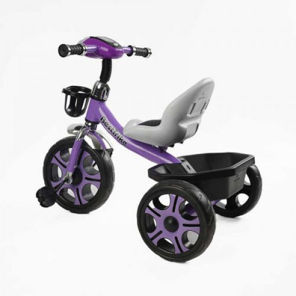 Велосипед 3-х колісний BS-27102 Best Trike (1) колеса EVA переднє 12’’, заднє 10’’, сталева рама, фара з музикою та світлом, кошик, в коробці